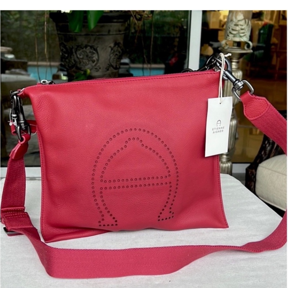 ETIENNE AIGNER Stella leather top handle crossbody bag dark red